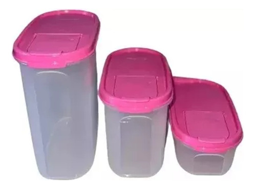 Tupperware Modular Oval Dispenser Vermelho Kit 3 Peças