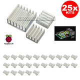 25x Kit C/ 3 Dissipadores De Calor Para Raspberry Pi 3 B B+ 