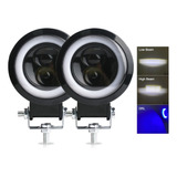 Faros Leds Lupa Carro Y Moto Auxiliares Luz Bicolor 20000lm