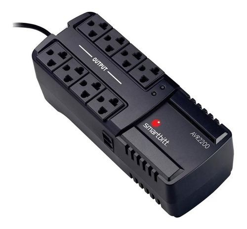 Regulador Voltaje Smartbitt Sbavr2200 1100w 2200va Pc 8 Cont