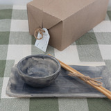 Kit Set Sushi Cueco + Plato + Palitos Ceramica Artesanal