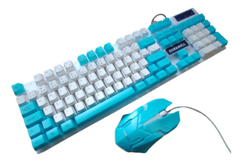 Kit Teclado E Mouse Profissional Gamer Led Rgb Dw-450 Azul