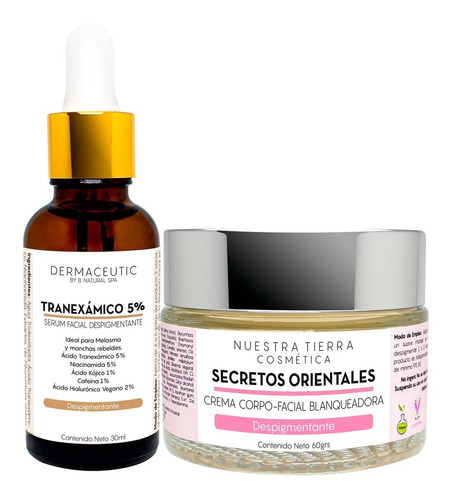 Kit Suero Ac. Tranexámico + Crema Blanqueadora Secretos