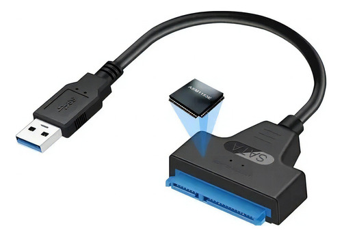 Cable Adaptador Disco Duro Sata Hdd Ssd 2.5 Tipo Usb 3.1 Color Negro