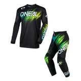Traje Oneal Element Voltage Motocross Enduro Negro/verde