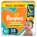 Pañales Pampers Babysan Hipoalergénico  Xg X 58 Unidades