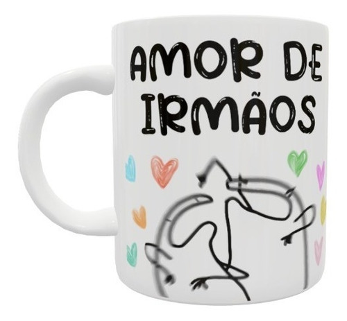 Caneca  Legais Meme Figurinha Flork  Bento Amor De Irmãos