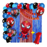 Arco Globos Spiderman Cortinas Número Hombre Araña Banderin