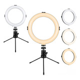 Ring Light 8 Polegada Branco 20 Cm Com Tripé  Youtuber