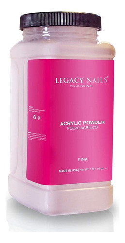 Legacy Nails Polvo Acrilico Rosa Cristal Profesional, Peso N