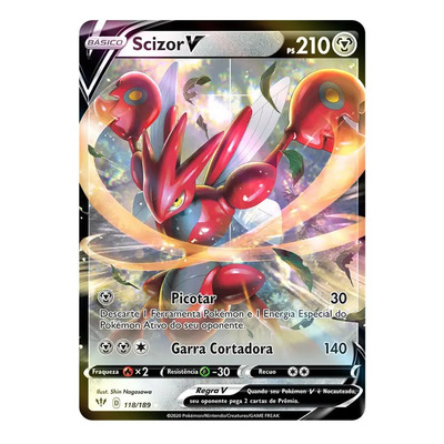 Carta Pokémon Scizor V Escuridão Incandescente | Parcelamento sem juros