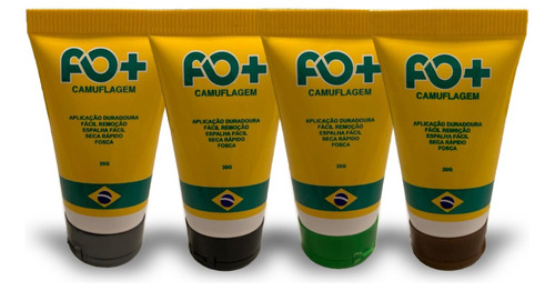 Camuflagem Fo+ ( Kit 4 Cores ) Tinta Facial Padrão Americana