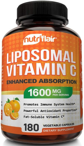 Vitamina C Liposomal 1600mg Inmunidad 180 Capsulas Veganas