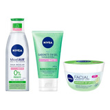 Kit Nivea Sabonete + Água Micelar Matte + Hidratante Em Gel