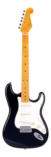 Guitarra Eléctrica Sx Vintage Series Fst-57 Stratocaster De Tilo 2000 Black Brillante Con Diapasón De Arce