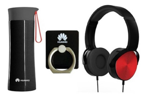 Audífonos Huawei Hw-607 + Soporte Anillo + Termo K-6029