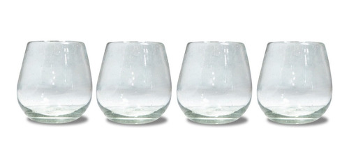 Sherglass Set 4 Vasos Gin Vidrio Soplado Artesanal 12oz