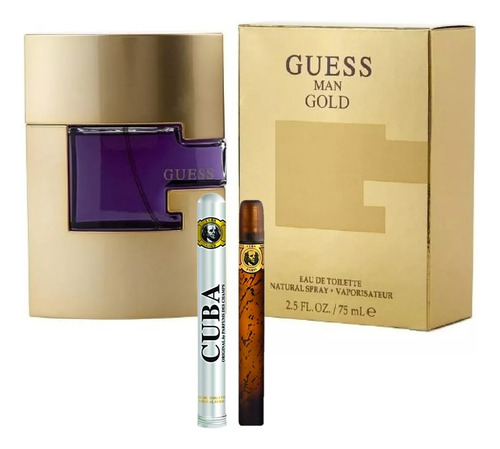 Guess Man Gold 75ml Caballero Original+perfume Cuba 35ml