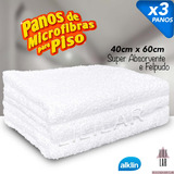 3 Panos De Chão Microfibra Para Piso 40x60cm Alta Absorção