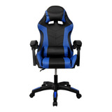 Cadeira Escritório Gamer Ergonômica Reclinável C Massageador Cor Preto/azul