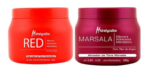 Mairibel Kit Máscaras Matizador 500gr   Vermelho + Marsala