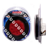 Plafón Redondo Rojo 12 Leds Fijo/estrobo Bisel Negro Ds