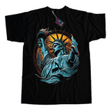 Remera Estatua Libertad Estampa Grande Calidad Premium Dtf