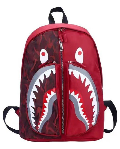 Tiburón Mochila Graffiti Estudiante Bolsa Escolar Bandolera