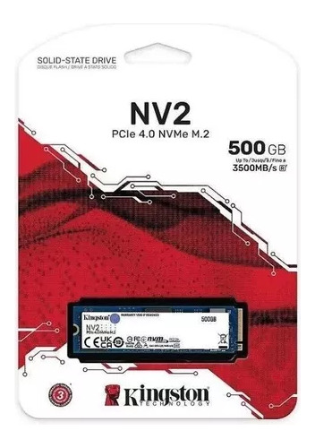 Ssd M.2 Kingston Nv2 500gb Nvme 2280 Pci-e Gen 4.0 3500mb/s