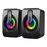 Caixa Caixinha De Som Pc Notebook Gamer Usb Led Rgb Potente