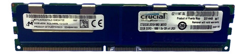 Memória Micron 32gb Pc3l 4rx4 14900l 1866mhz Ecc Rdimm