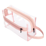 Haoguagua Neceser Transparente Rosa Para Mujer, Bolsa Organi