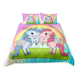 Suncloris Lindo Juego De Cama De Pareja De Pony 3d Moderno U