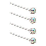 Piercing De Nariz Nostril Straight Tornasol Plata925 - Plata