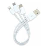 Cable Usb 3en1 Para iPhone + Tipo C + Micro Usb Carga Rapida