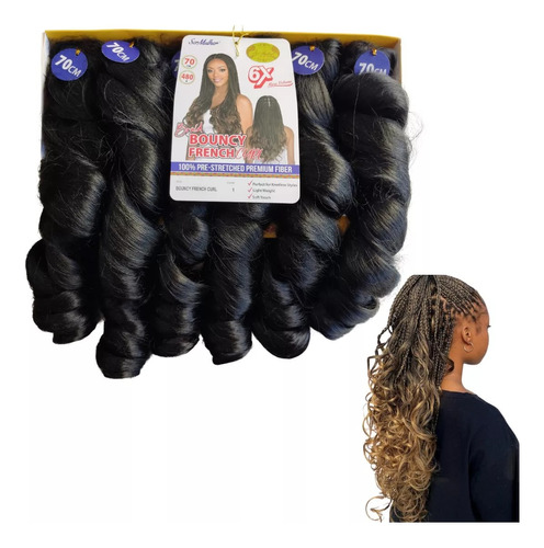 Cabelo Jumbo French Curl Ser Mulher 480g Fibra Premium 70cm