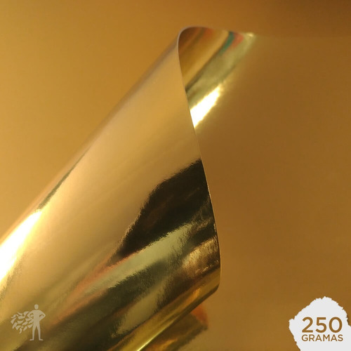 Papel Laminado - Lamicote - Dourado - 250g - A4 - 10 Folhas