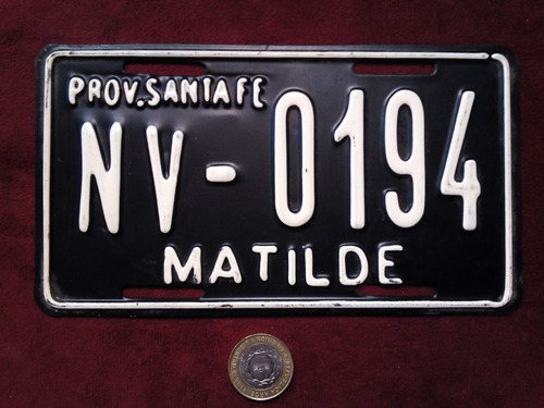 Patente Antigua Moto Matilde Santa Fe Nv-0194