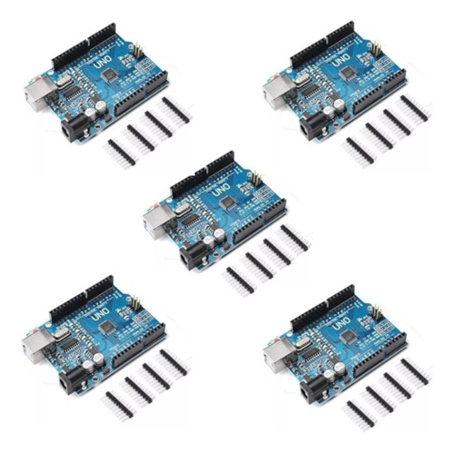 Kit 5x Pcs Para Arduino Uno Rev3 R3 Atmega328 Smd