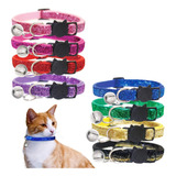 Kudes Juego De 8 Collares Brillantes Para Gatos, Con Campan.