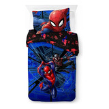 Edredón Reversible C/ Sabanas Matrimonial Spiderman 6 Pz Set