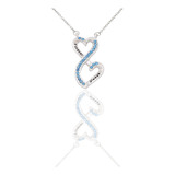 Quan Jewelry Collar Con Colgante De 2 Corazones Infinitos, C