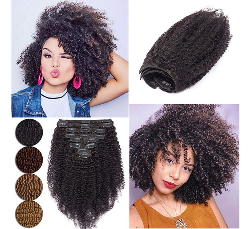 Hairro Extensiones De Cabello Humano Rizado Afro Rizado Con 