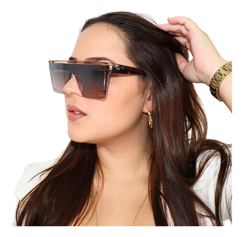 Óculos De Sol Luxo Feminino Quadrado Grande Original Premium