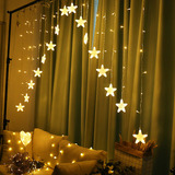 Luces De Cortina Led Con Forma De Estrella, 8 Modos, Guirnal