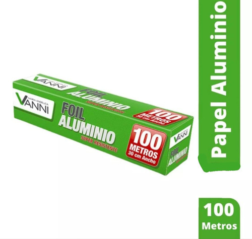 Papel De Aluminio Rollo 100 Metros Resistente Caja Y Sierra