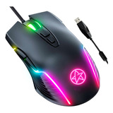 Mouse De Juego Ergonomico Led Rgb Raton Usb 6400dpi Gamer