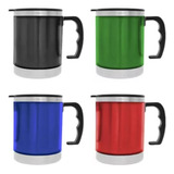 Mug Térmico Tazón Acero Inoxidable 450ml Con Asa