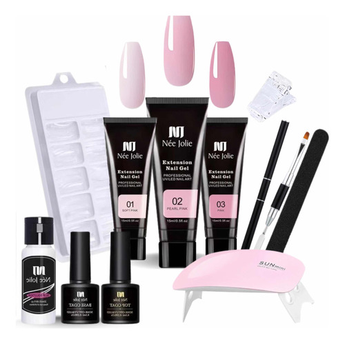 Kit Uñas Polygel Semipermanente 11piezas