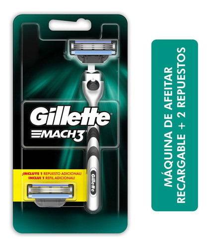 Maquina De Afeitar Gillette Mach3 + 2 Repuestos